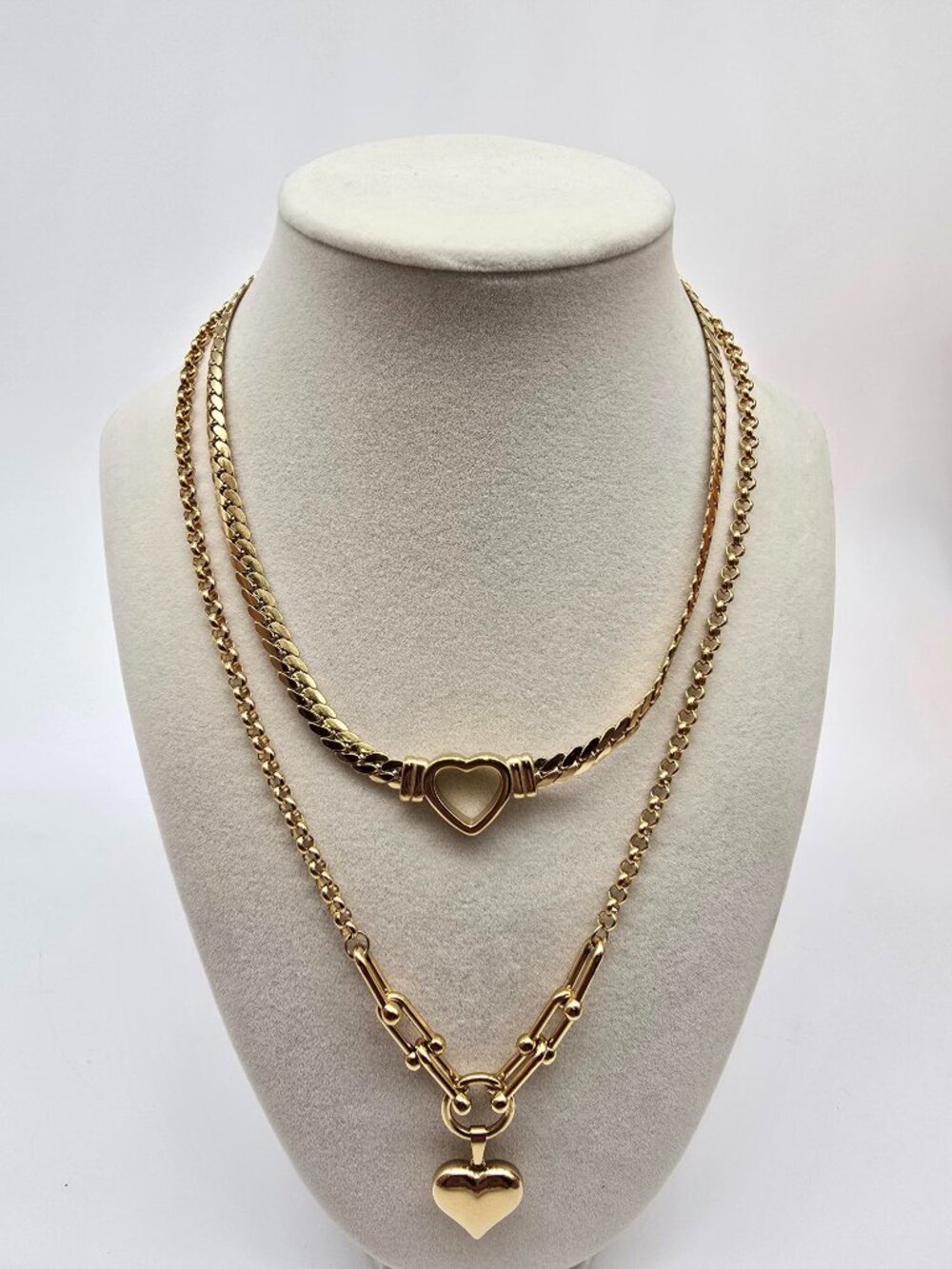 2 Stainless Steel Cuban Fashion Style Necklaces Non-Tarnish - Picture 7 of 7